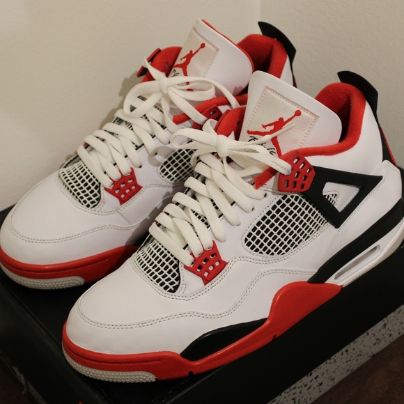 Air Jordan retro 4 red black white - Picture 6 of 7